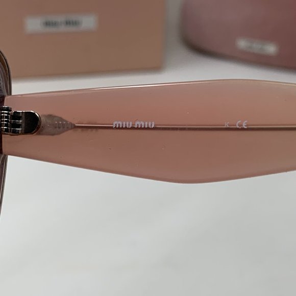 Miu Miu Sunglasses Pink Tinted Glitter Rims - Picture 7 of 11